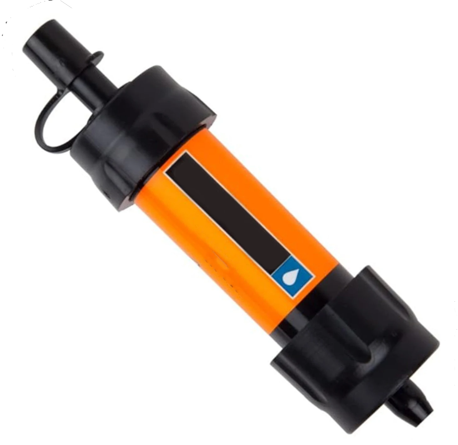 Water filter straw for hiking and camping
